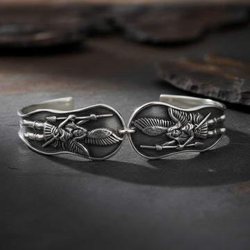 Archangel Michael Sterling Silver Cuff Bracelet